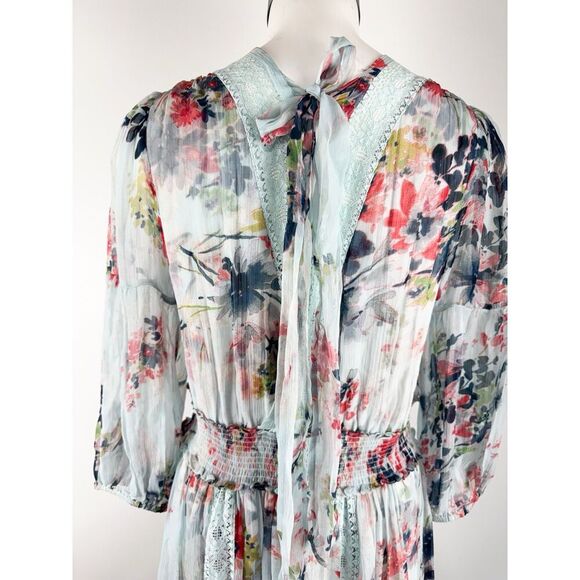 Sundance Size Large Giverny Gardens Dress Boho Cottage Romantic Floral Flowy - Picture 8 of 10